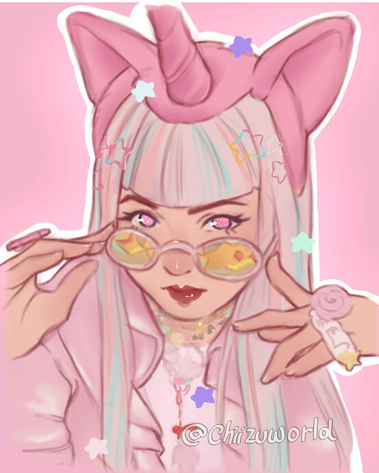 Pastel-colored portrait